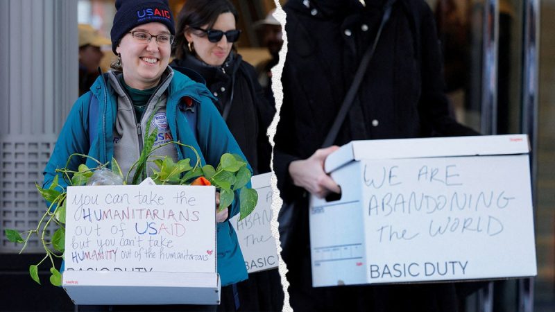  USAID workers send message to Trump on boxes while leaving office for last time