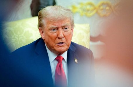 As Trump’s bawdy birthday message to Jeffrey Epstein appears, he still insists he never sent it