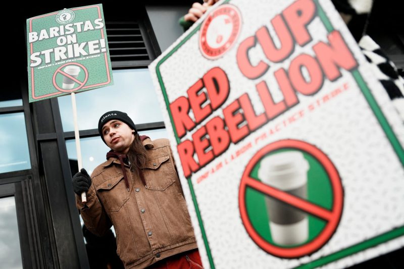  More than 1,000 Starbucks workers strike at 65 stores on Red Cup Day
